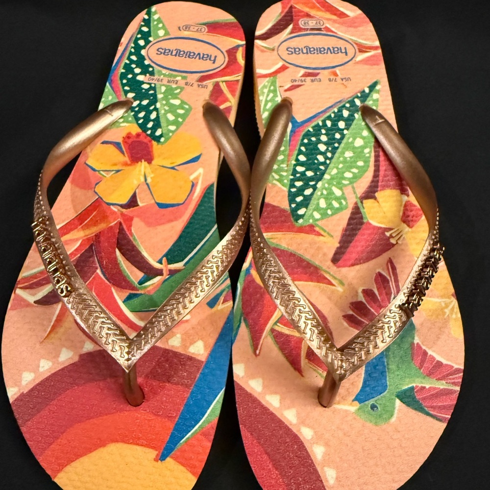 Havaianas Women's Tropical Sandals - Gold and Multicolor